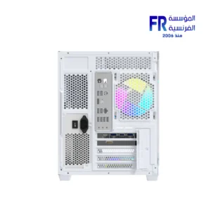 DarkFlash B275 white mATX mid-tower PC case with pillar-less panoramic glass panels, view 6