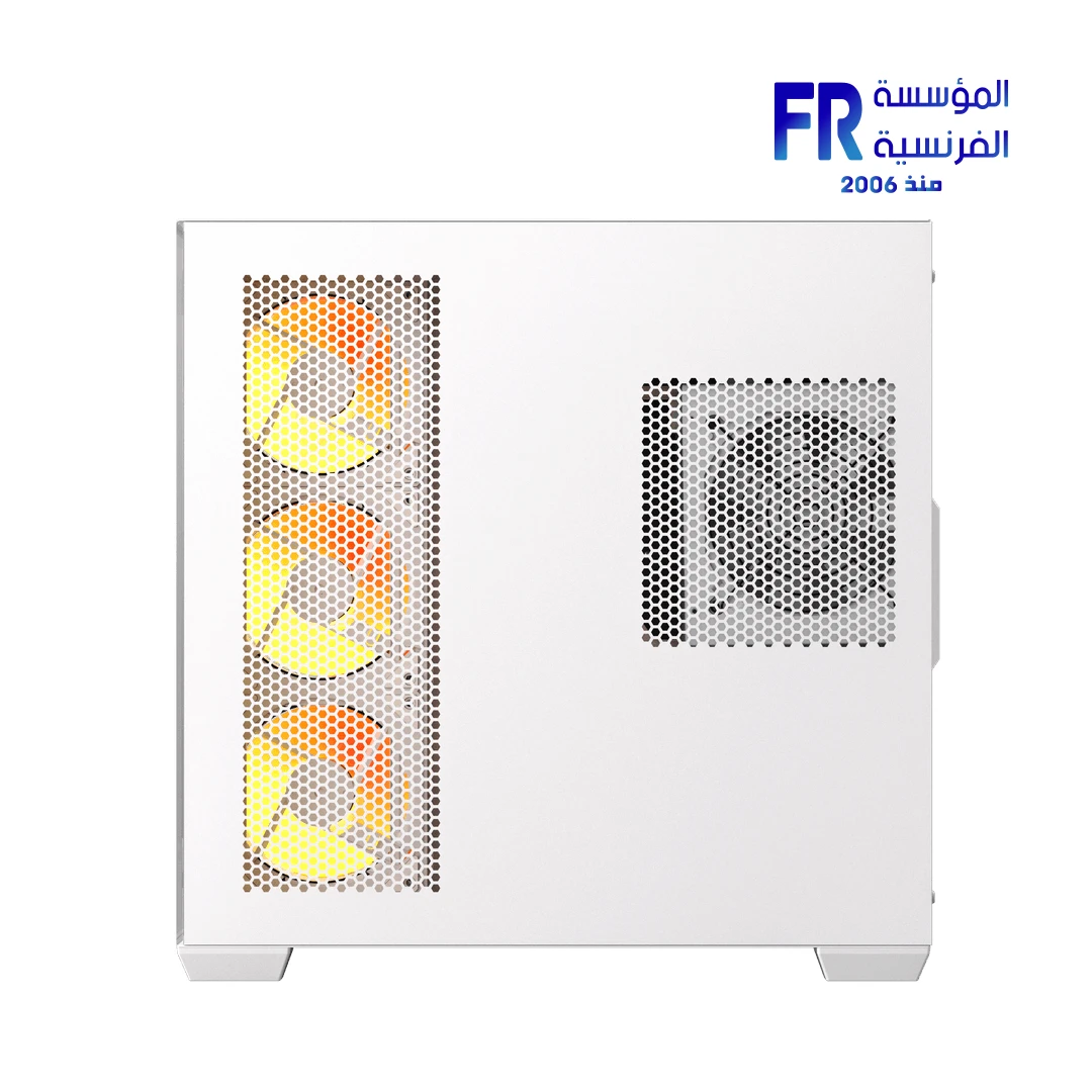 DarkFlash C280 Eatx Pillar Less Panoramic Glass Back Connect Support Vertical Gpu Type C White Mid Tower Case - الصورة 5