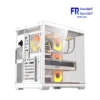 DarkFlash C280 Eatx Pillar Less Panoramic Glass Back Connect Support Vertical Gpu Type C White Mid Tower Case