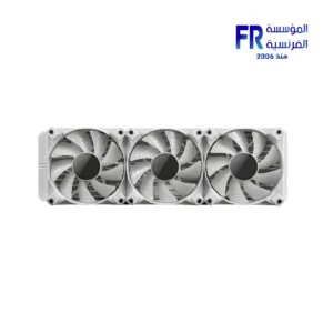 DarkFlash Twister DXV2.6 white 360mm liquid CPU cooler with infinity-mirror pump and ARGB fans, view 4
