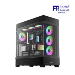 Gamdias Atlas P1 BTF Built-in LCD System Monitor Panoramic Tempered Glass 4x120mm ARGB PWM Fans Black Mid Tower Case