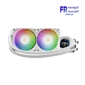 Gamdias Aura Gl240 Digital 2.1 Inch Lcd Screen Real-time Display 2x120mm Argb Pwm Fans White Liquid Cpu Cooler