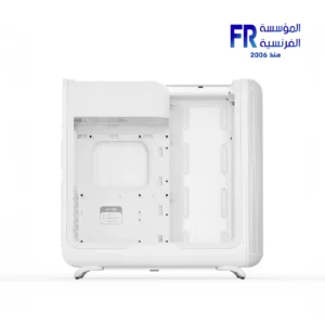 HYTE X50 Air mid-tower PC case in Snow White with full-coverage micro-mesh panels and Cold Floor cooling, view 7