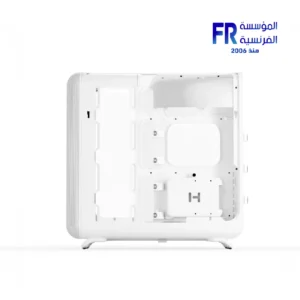 HYTE X50 Air mid-tower PC case in Snow White with full-coverage micro-mesh panels and Cold Floor cooling, view 4