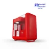HYTE X50 mid-tower case in Wild Cherry Red with laminated acoustic glass and Cold Floor cooling, view 1