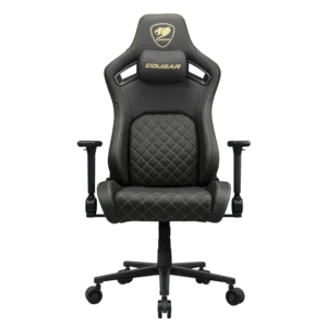 Cougar Defensor Gold CGR-DFL-GLB gaming chair in black and gold Hyper-Dura leatherette