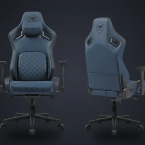 COUGAR Defensor S Navy Blue gaming chair, front and rear views