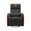 Cougar Fidom orange and black imitation-linen recliner gaming chair with Trimotion base and footrest