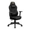Cougar Fusion One Gold F gaming chair in black with gold accents and imitation-linen upholstery