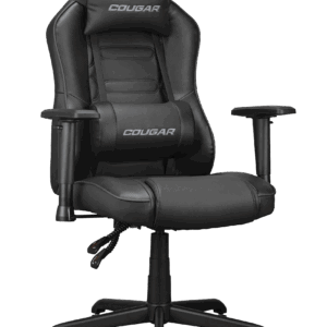 Cougar Fusion S CGR-FUSSL-BLB black gaming chair in an angled front view