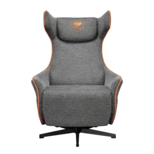 Cougar Magus Gray electric recliner gaming chair viewed from the front