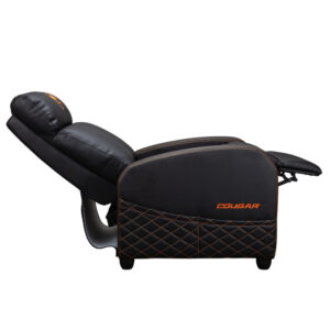 COUGAR Ranger Elite Black/Orange gaming sofa, reclined side view
