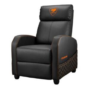 COUGAR Ranger Elite Black/Orange gaming sofa, angled view