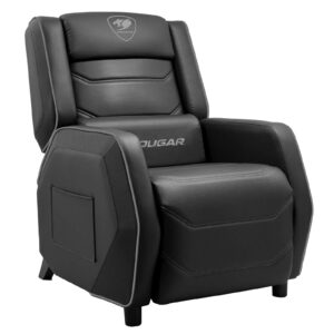 COUGAR Ranger S Black gaming sofa, angled front view