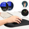 H-18 black gel mouse pad with integrated wrist cushion