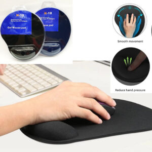 H-18 black gel mouse pad with integrated wrist cushion