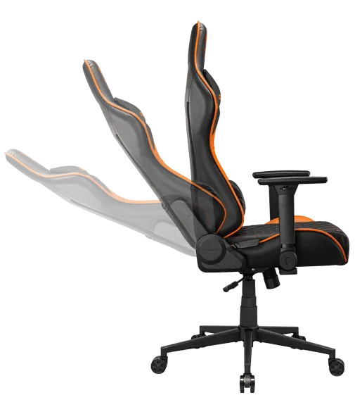 Cougar Armor One V2 F Orange Gaming Chair 155 Degree Reclining Range Diagram