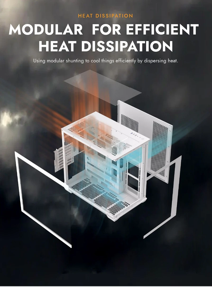 DarkFlash C280 modular heat dissipation and airflow design for efficient cooling