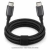 AI-generated illustrative black braided USB-C to USB-C cable; exact Prime TBT4 model may differ.