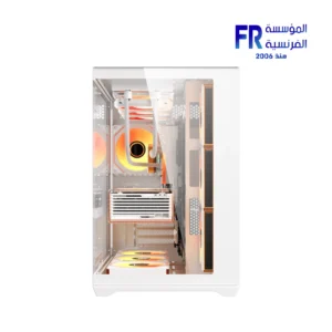 DarkFlash C280 Eatx Pillar Less Panoramic Glass Back Connect Support Vertical Gpu Type C White Mid Tower Case - الصورة 4