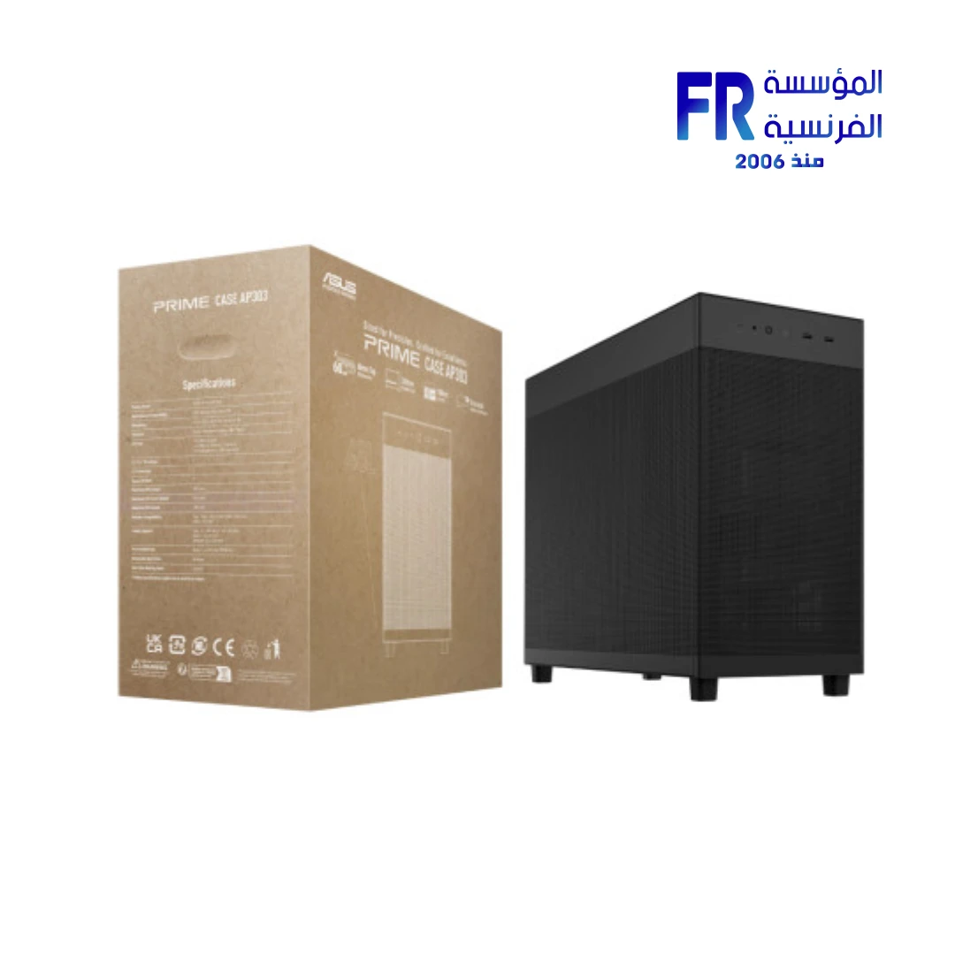 Asus Prime AP303 Mesh Panel ATX 360mm GPU Support 1x 120mm Fan Front USB TYPE-C Black Mid Tower Case - Image 8