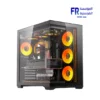 DarkFlash C280 Eatx Pillar Less Panoramic Glass Back Connect Support Vertical Gpu Type C Black Mid Tower Case
