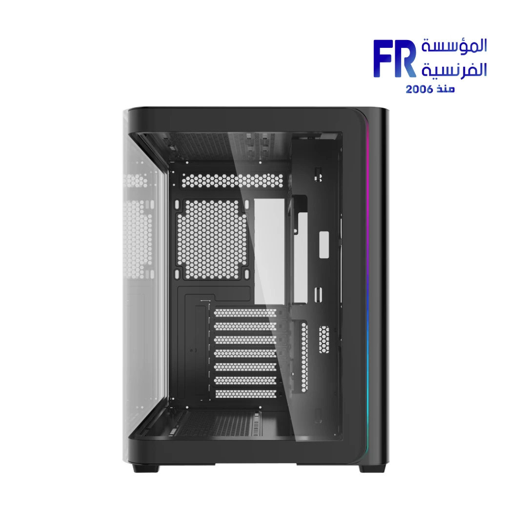 DarkFlash L285 Atx Curved Tempered Glass Back Connect Support Argb Type C with 4x DM20 Fans Black Mid Tower Case