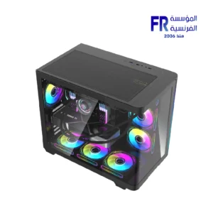 DarkFlash L285 Atx Curved Tempered Glass Back Connect Support Argb Type C with 4x DM20 Fans Black Mid Tower Case