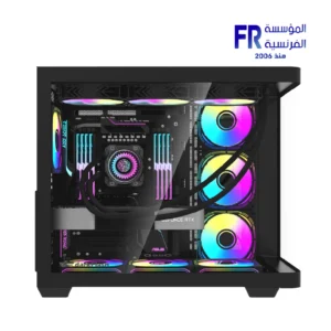 DarkFlash L285 Atx Curved Tempered Glass Back Connect Support Argb Type C with 4x DM20 Fans Black Mid Tower Case