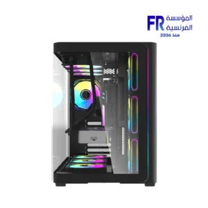 DarkFlash L285 Atx Curved Tempered Glass Back Connect Support Argb Type C with 4x DM20 Fans Black Mid Tower Case