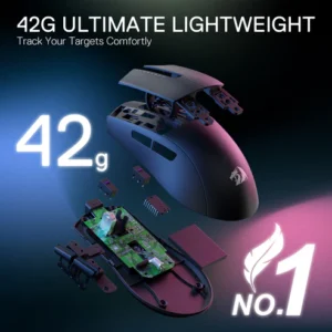 Redragon K1ng M724 Black wired gaming mouse, up to 12400 DPI, image view 5, product code 6950376721983