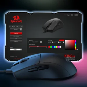 Redragon K1ng M724 Black wired gaming mouse, up to 12400 DPI, image view 3, product code 6950376721983