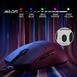 Redragon K1ng M724 Black wired gaming mouse, up to 12400 DPI, image view 2, product code 6950376721983