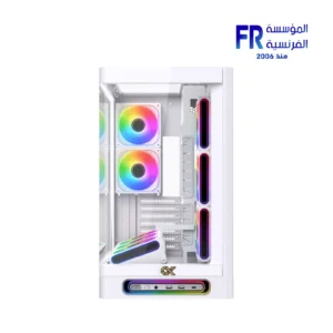 Xigamtek Heaven Arctic 8 Fan Argb Pwm E ATX Support BTF MB Type C Single Piece Curved Tempered Glass White Mid Tower Case