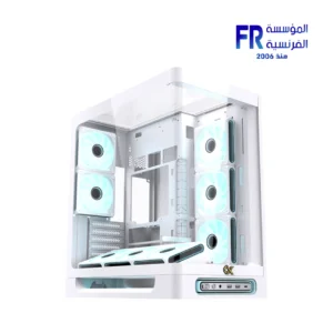 Xigamtek Heaven Arctic 8 Fan Argb Pwm E ATX Support BTF MB Type C Single Piece Curved Tempered Glass White Mid Tower Case