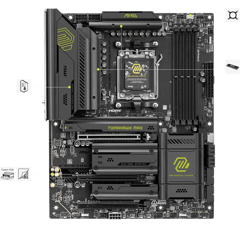 MAG B850 Tomahawk Max WIFI Thermal Architecture