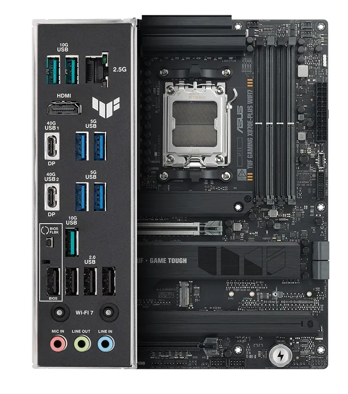 Rear I/O of TUF Gaming X870E Plus WiFi