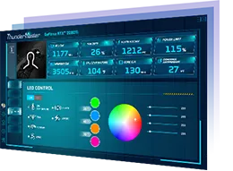 Palit ThunderMaster overclocking utility system dashboard panel