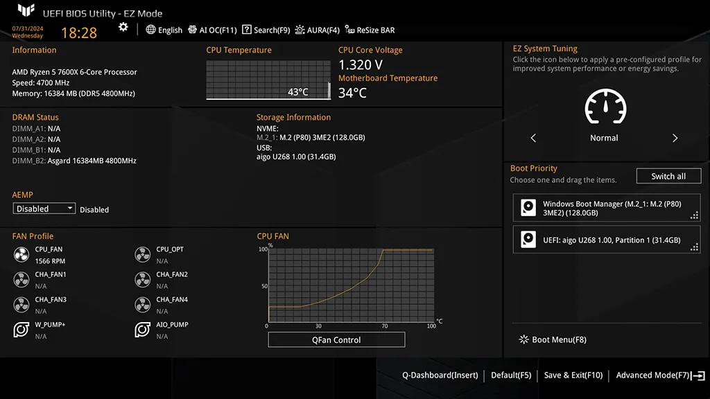 ASUS UEFI BIOS on TUF Gaming X870E Plus WiFi