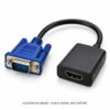 AI-generated illustrative VGA-to-HDMI adapter cable; exact ONTEN model and cable length may differ.