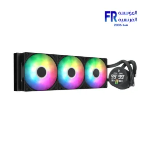 Aerocool Abyss L360R Digi 360mm Argb Temp Display Black Cpu Liquid Cooler