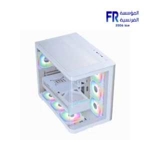 Alternative view of Aerocool P500C Evo Atx Curved Glass Dual Chamber White Mid Tower Case
