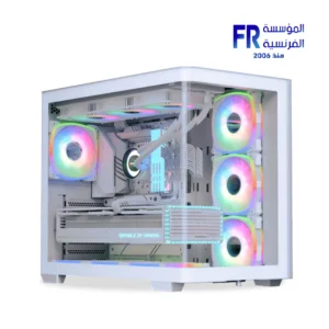 Aerocool P500C Evo Atx Curved Glass Dual Chamber White Mid Tower Case