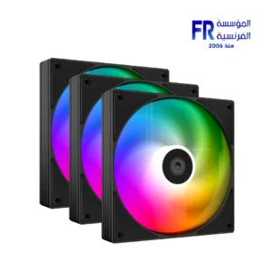 Three ID-COOLING AS-120-ARGB-K TRIO 120mm ARGB PWM case fans with hydraulic bearings