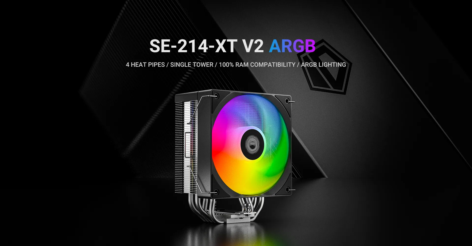 SE-214-XT V2 ARGB Air CPU Cooler Hero Visual Overview