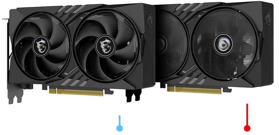 Zero Frozr dual cooling fans on MSI GeForce RTX 5050 8G GAMING OC