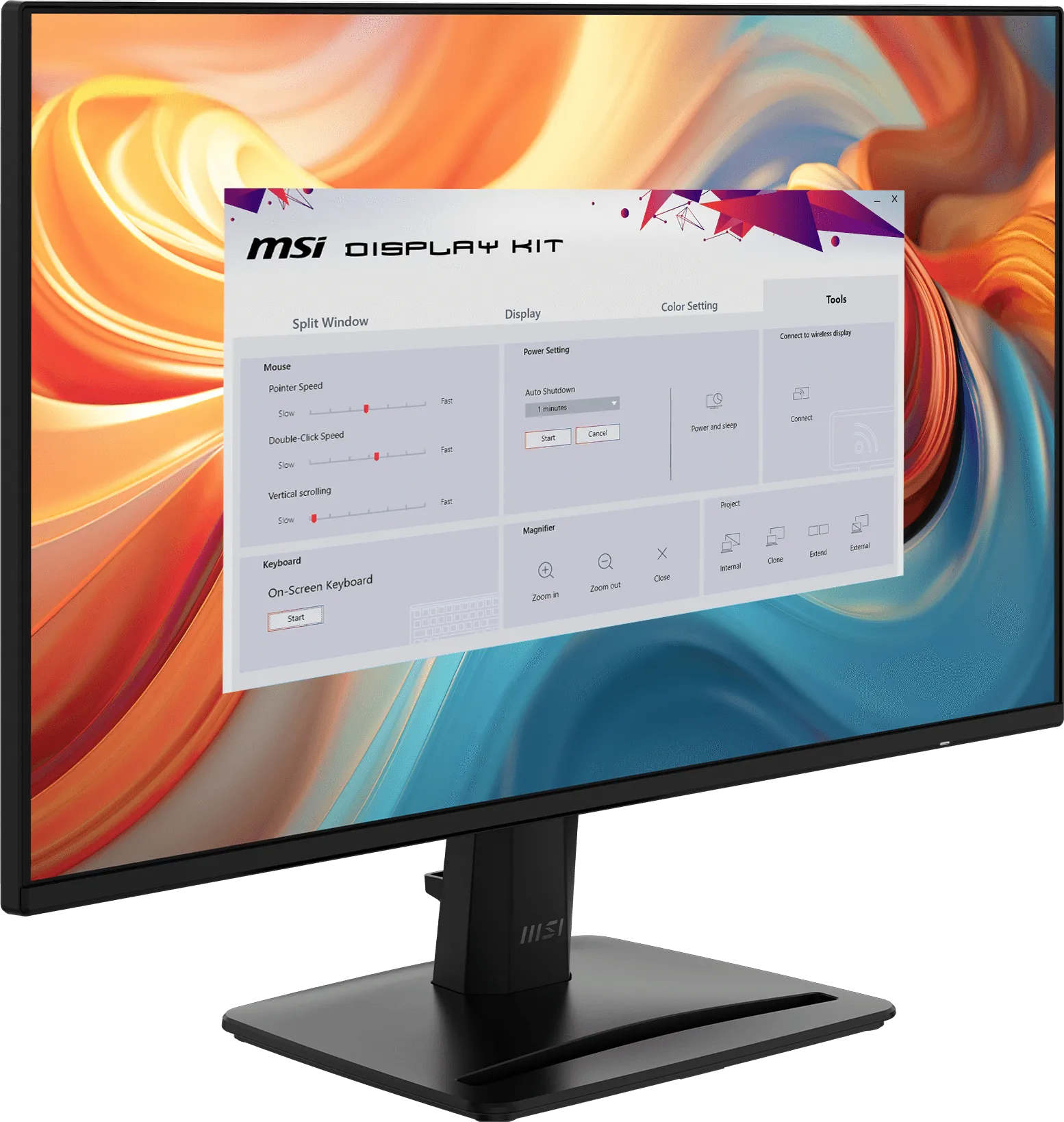 MSI PRO MP242 E14A included accessories kit with HDMI cable power cord and quick guide