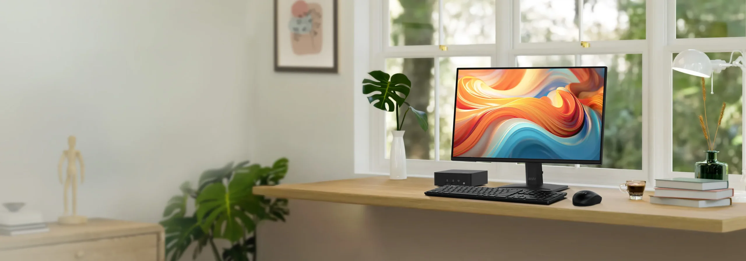 MSI PRO MP242 E14A 23.8 inch FHD 144Hz IPS flat business monitor front view with slim bezels