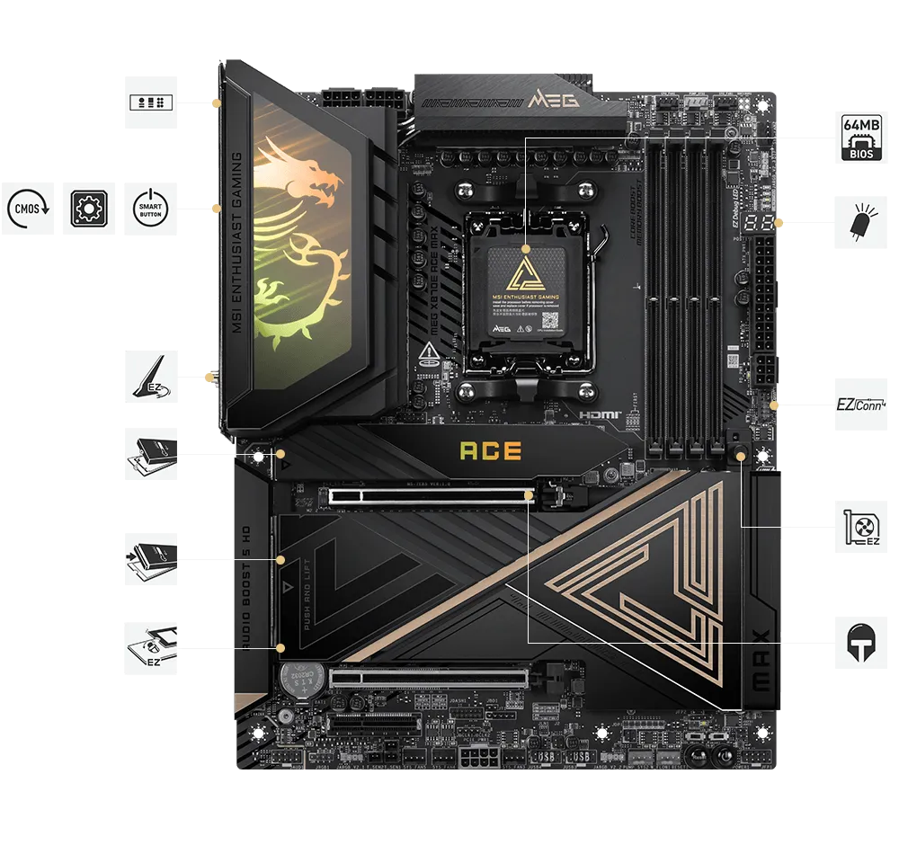 MSI MEG X870E Ace Max PCB