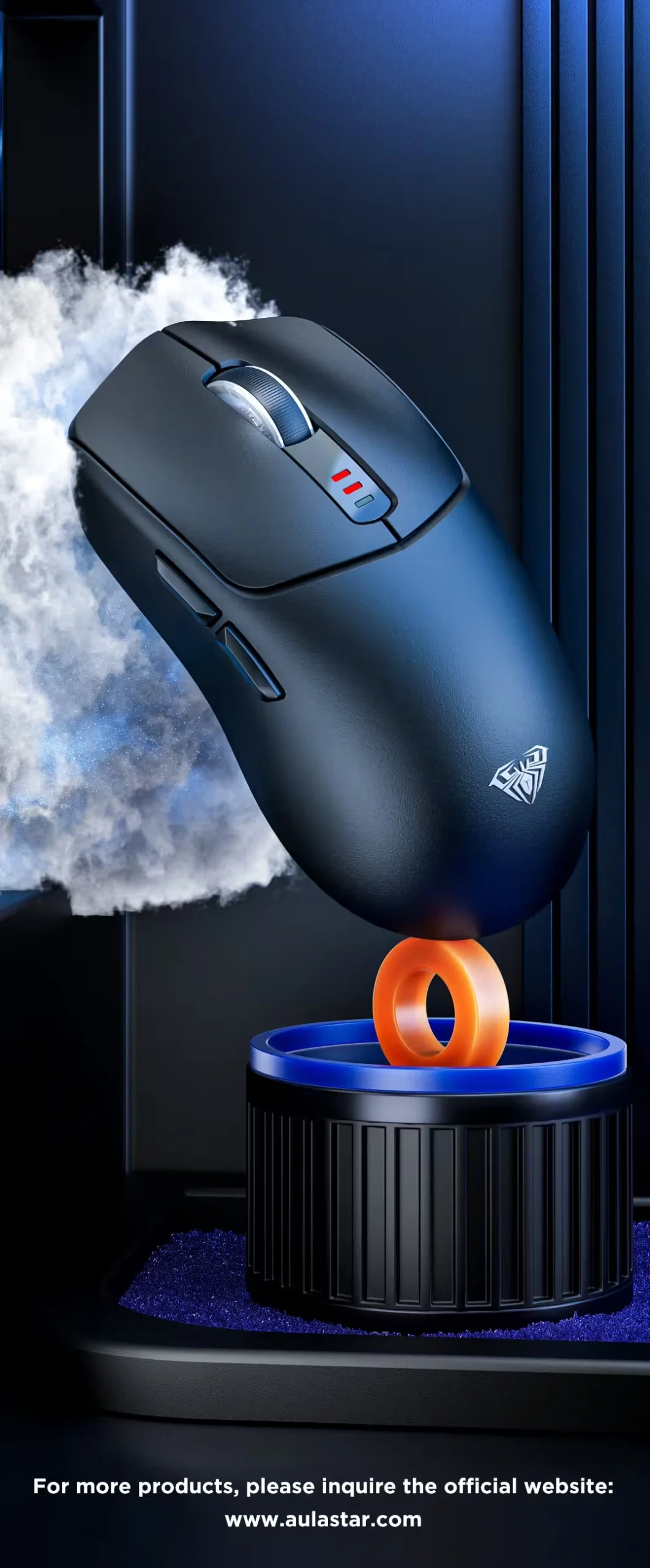 AULA SC580 white gaming mouse side profile showing ergonomic shape